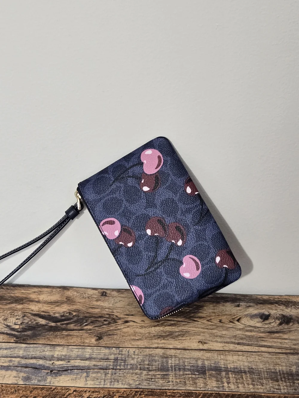 Coach Wristlet In Cherry Print